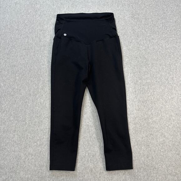 Zella Maternity Crop Leggings Womens S Black Stretch Contoured Comfort High Rise - Picture 4 of 10